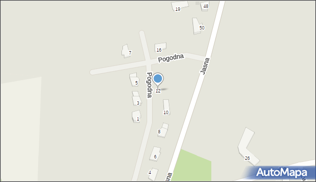 Węgorzewo, Pogodna, 12, mapa Węgorzewo
