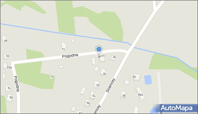 Węgrów, Pogodna, 26, mapa Węgrów