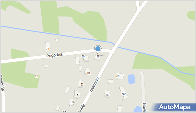 Węgrów, Pogodna, 28, mapa Węgrów