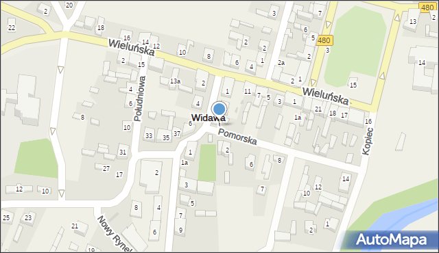 Widawa, Pomorska, 1, mapa Widawa