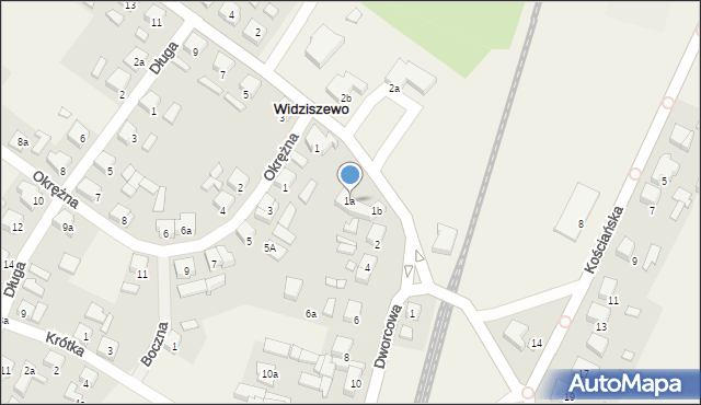 Widziszewo, Podgórna, 1a, mapa Widziszewo