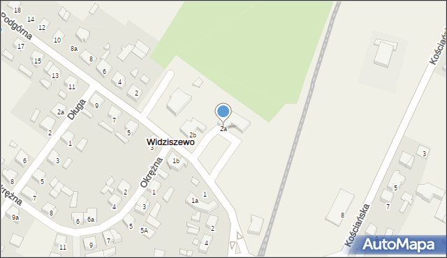 Widziszewo, Podgórna, 2a, mapa Widziszewo