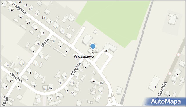 Widziszewo, Podgórna, 2b, mapa Widziszewo