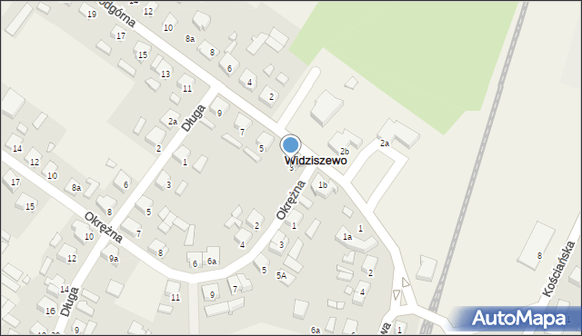 Widziszewo, Podgórna, 3, mapa Widziszewo