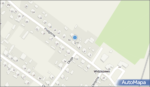 Widziszewo, Podgórna, 8, mapa Widziszewo