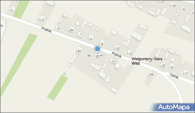 Wielgomłyny, Polna, 10, mapa Wielgomłyny