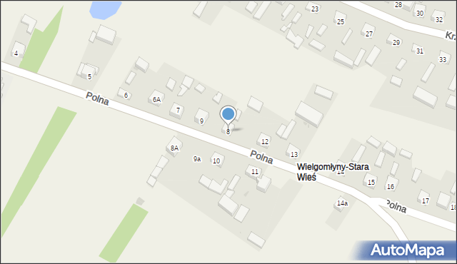 Wielgomłyny, Polna, 8, mapa Wielgomłyny