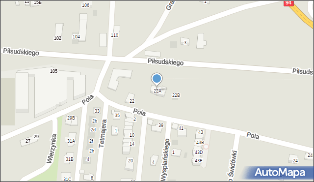 Wieliczka, Pola Wincentego, 22A, mapa Wieliczka