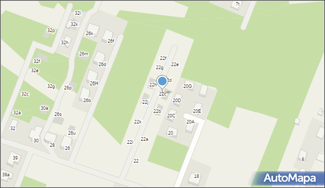 Wieliszew, Podgórna, 22c, mapa Wieliszew