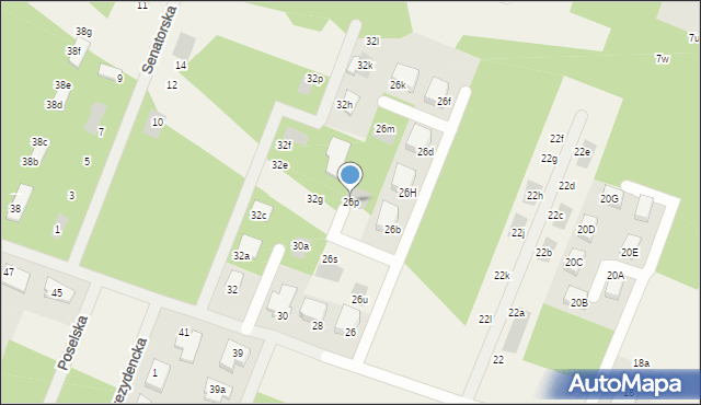 Wieliszew, Podgórna, 26p, mapa Wieliszew