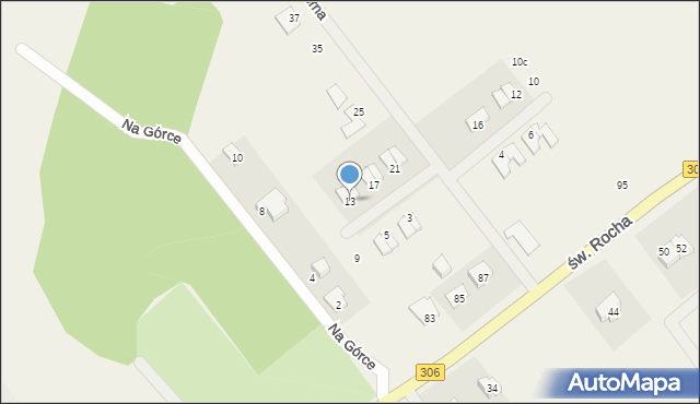 Wielka Wieś, Podgórna, 13, mapa Wielka Wieś
