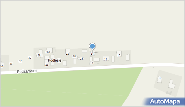 Wielmoża, Podzamcze, 14, mapa Wielmoża