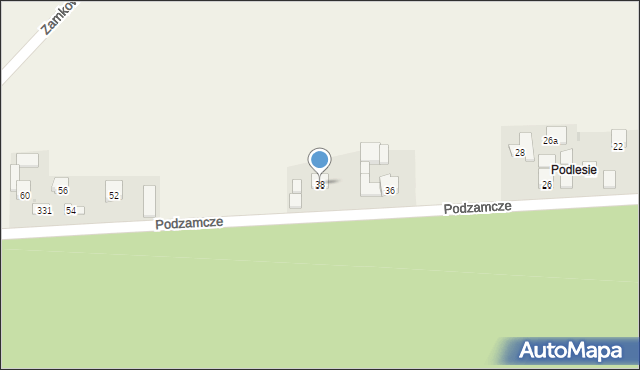 Wielmoża, Podzamcze, 38, mapa Wielmoża