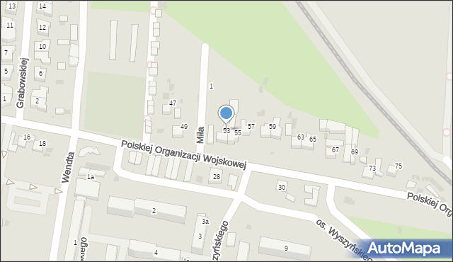 Wieluń, Polskiej Organizacji Wojskowej, 53, mapa Wieluń