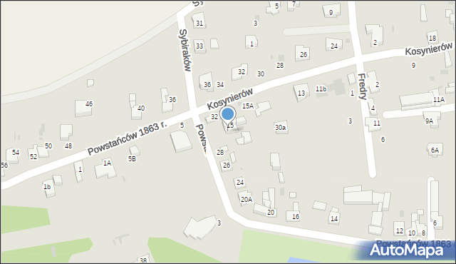 Wieluń, Powstańców 1863 r., 30, mapa Wieluń