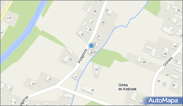 Wieprz, Podgórze, 22, mapa Wieprz