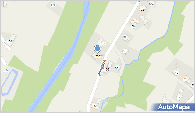 Wieprz, Podgórze, 53C, mapa Wieprz