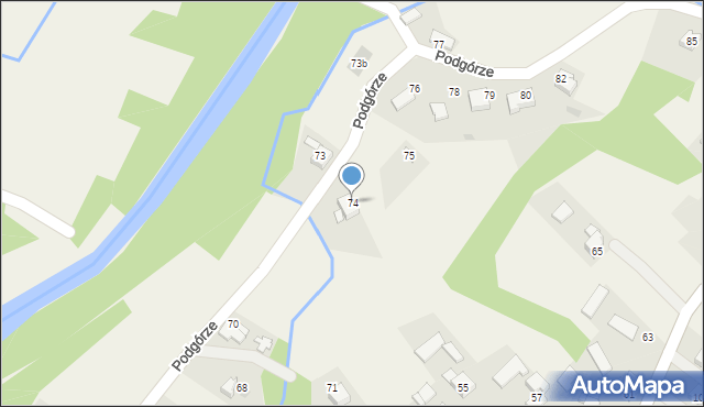 Wieprz, Podgórze, 74, mapa Wieprz