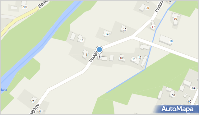 Wieprz, Podgórze, 9, mapa Wieprz