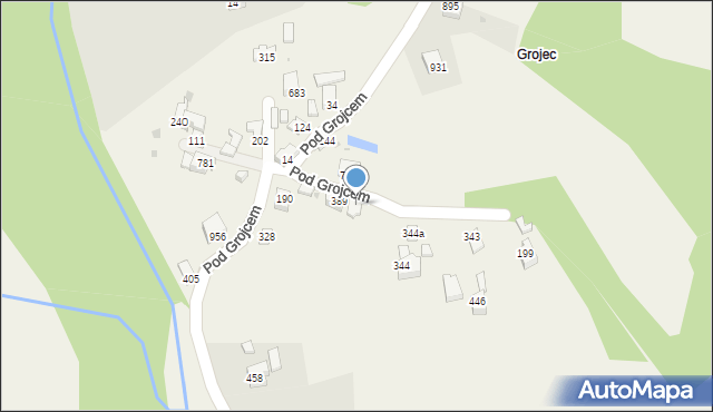 Wieprz, Pod Grojcem, 798, mapa Wieprz