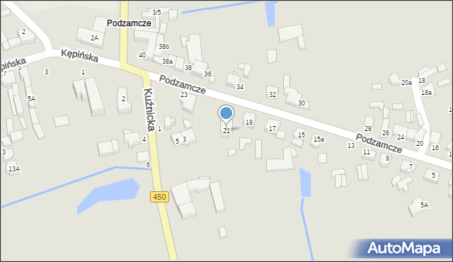 Wieruszów, Podzamcze, 21, mapa Wieruszów