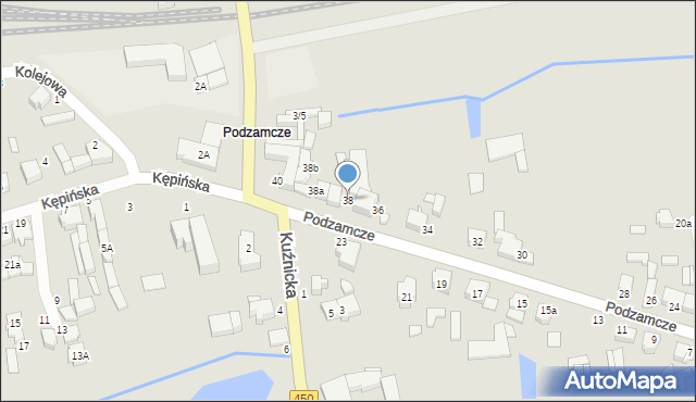 Wieruszów, Podzamcze, 38, mapa Wieruszów