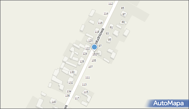 Wierzchlas, Południowa, 101, mapa Wierzchlas