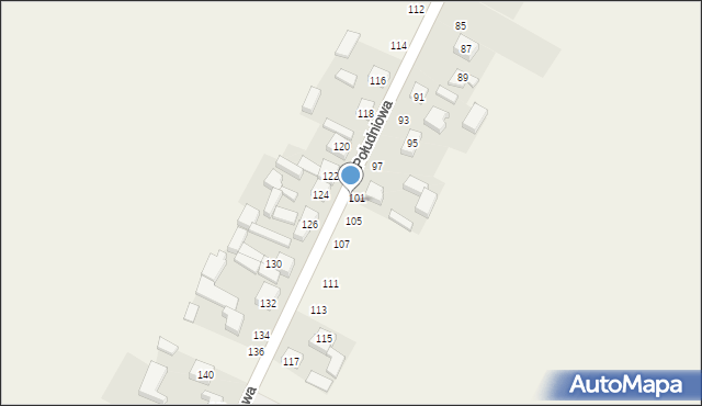 Wierzchlas, Południowa, 103, mapa Wierzchlas