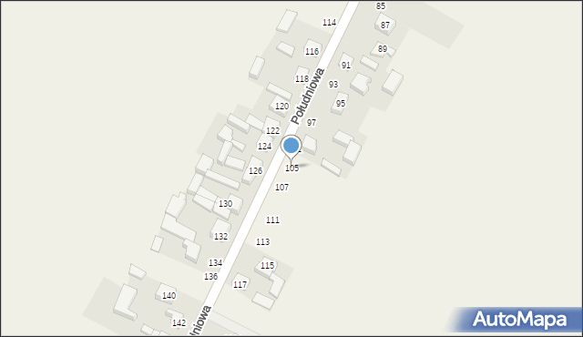 Wierzchlas, Południowa, 105, mapa Wierzchlas