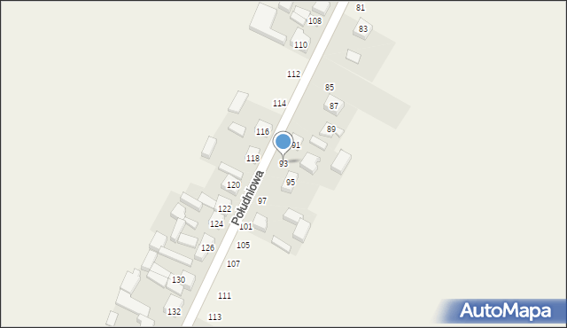 Wierzchlas, Południowa, 93, mapa Wierzchlas