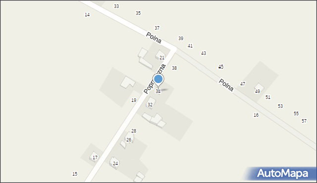 Wierzchlas, Poprzeczna, 34, mapa Wierzchlas