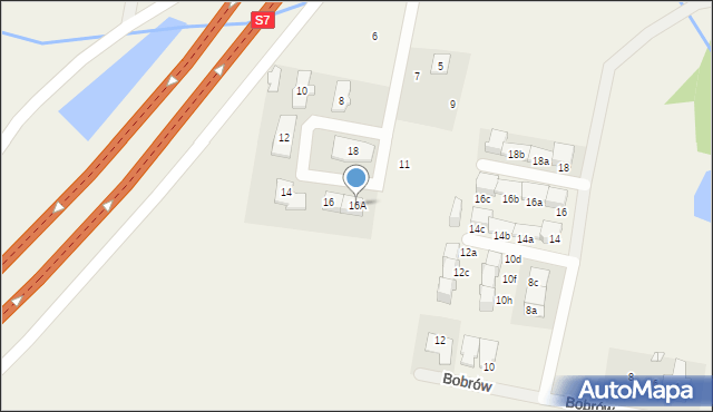 Wilcza Góra, Polnego Wiatru, 16A, mapa Wilcza Góra