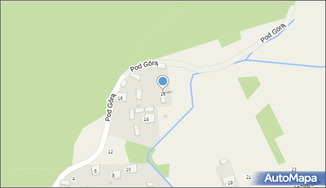 Wilcza Wola, Pod Górą, 18, mapa Wilcza Wola