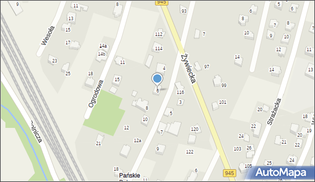 Wilkowice, Południowa, 6, mapa Wilkowice