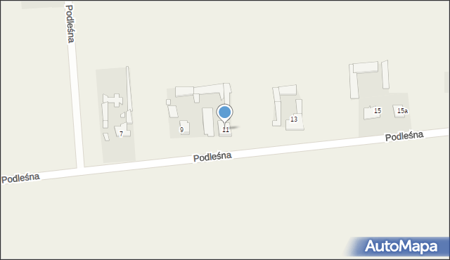 Wilkowiecko, Podleśna, 11, mapa Wilkowiecko