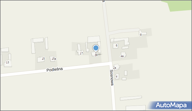 Wilkowiecko, Podleśna, 19, mapa Wilkowiecko