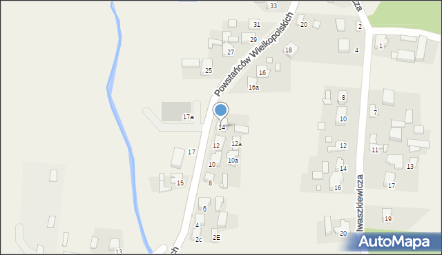 Wilkowyja, Powstańców Wielkopolskich, 14, mapa Wilkowyja