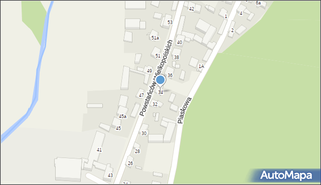 Wilkowyja, Powstańców Wielkopolskich, 34, mapa Wilkowyja