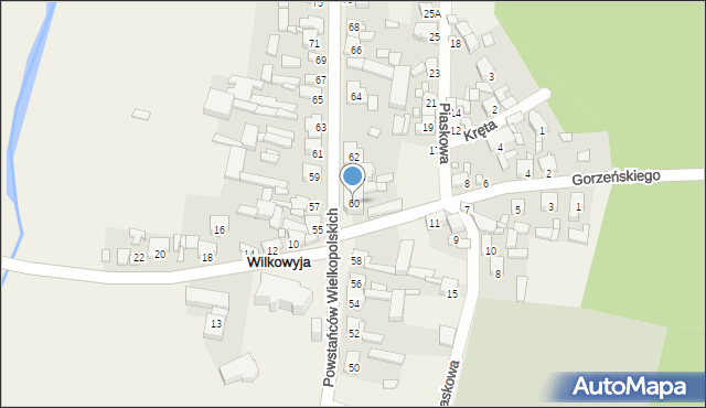 Wilkowyja, Powstańców Wielkopolskich, 60, mapa Wilkowyja