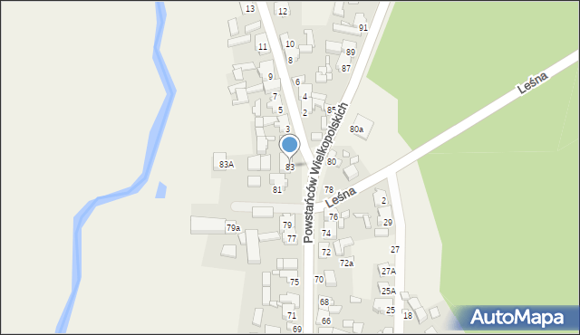 Wilkowyja, Powstańców Wielkopolskich, 83, mapa Wilkowyja