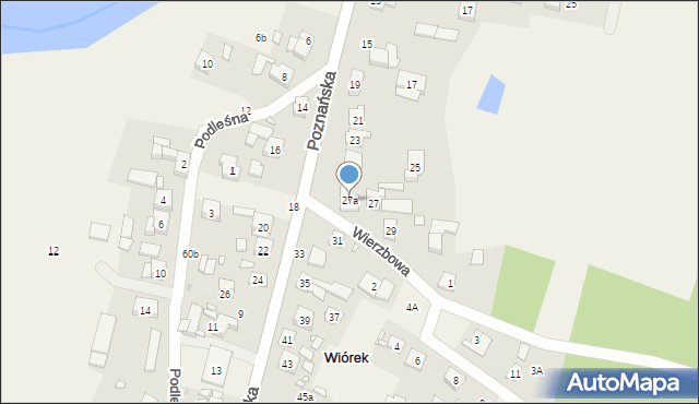 Wiórek, Poznańska, 27a, mapa Wiórek