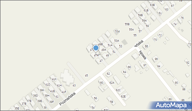 Wiry, Poznańska, 47A, mapa Wiry