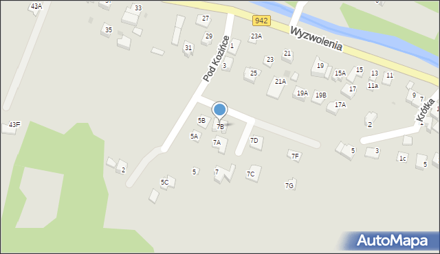 Wisła, Pod Kozińce, 7B, mapa Wisła