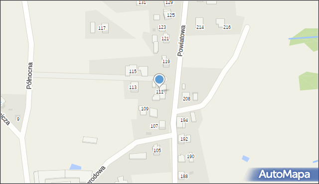 Wiślica, Powiatowa, 111, mapa Wiślica