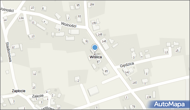 Wiślica, Powiatowa, 89, mapa Wiślica