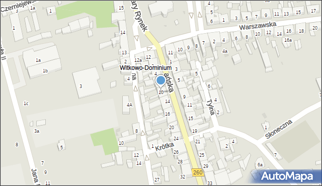 Witkowo, Poznańska, 10, mapa Witkowo