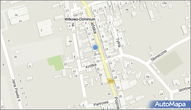 Witkowo, Poznańska, 20, mapa Witkowo