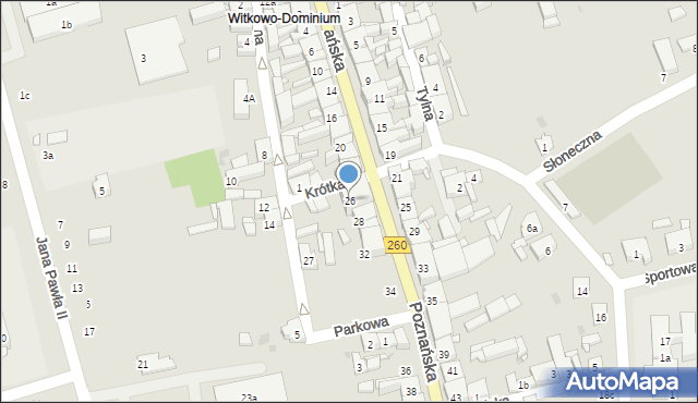 Witkowo, Poznańska, 26, mapa Witkowo