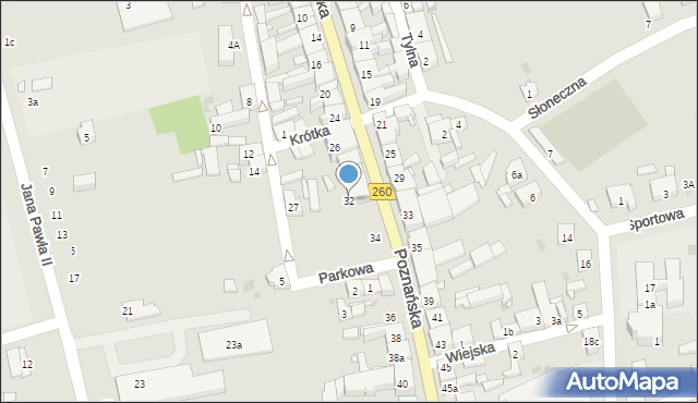 Witkowo, Poznańska, 32, mapa Witkowo