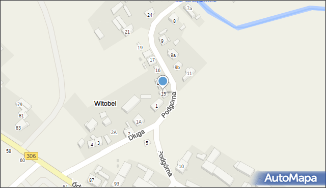 Witobel, Podgórna, 15, mapa Witobel